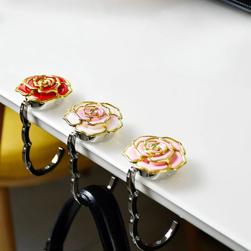 Office Furniture Used - Rose Flower Foldable Bag Holder Hanging