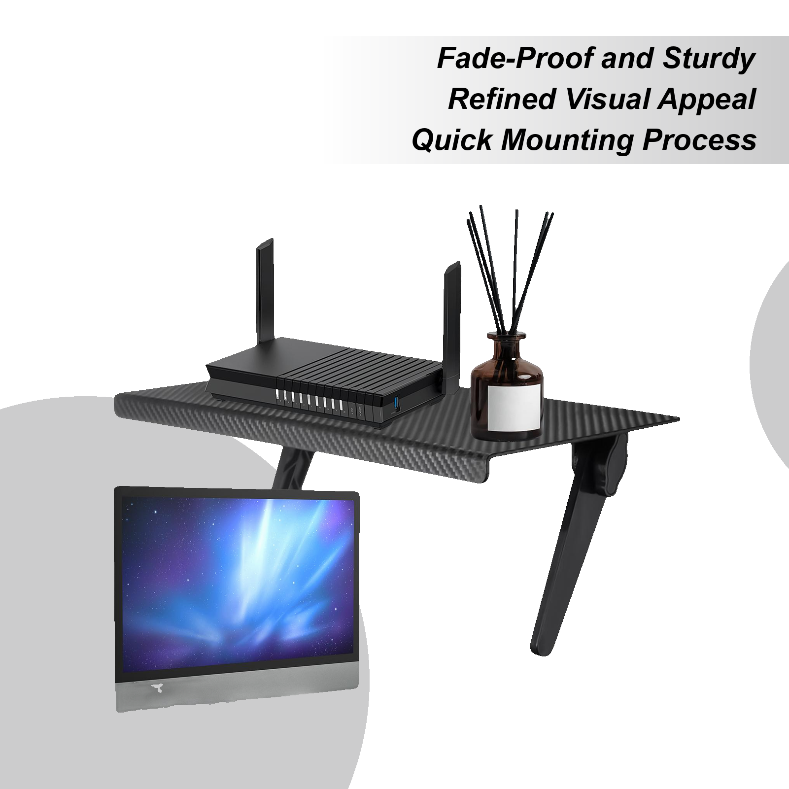 Adjustable Monitor Mount - TV Shelf For Cable Box 13in