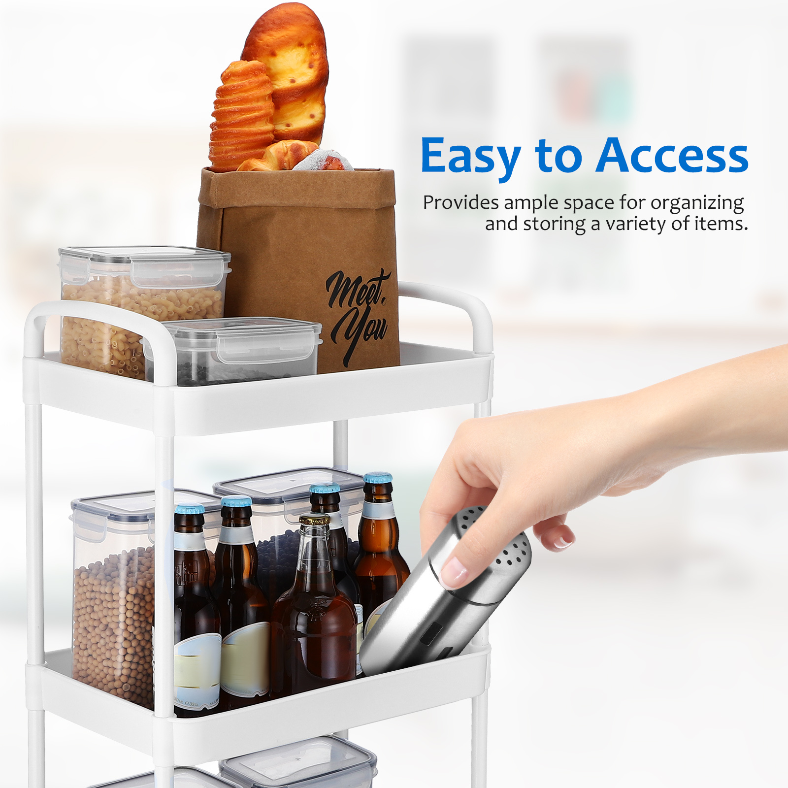 3 Tier Rolling Cart Storage Tr - Book Cart Rolling avis et prix