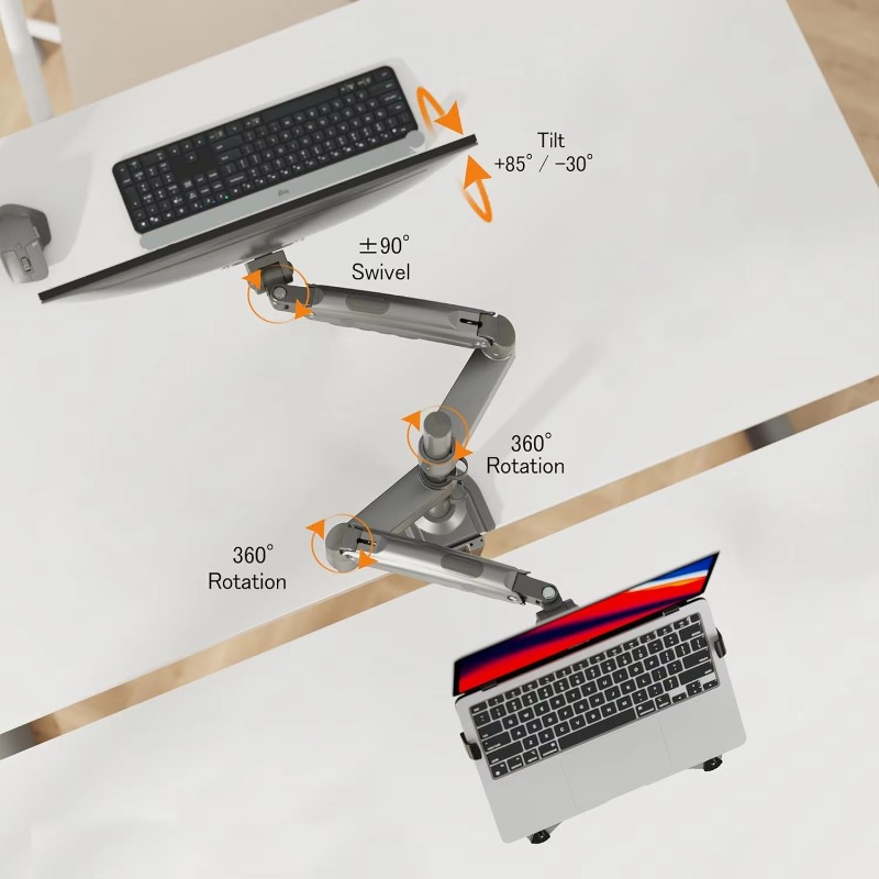 Dual Arm 2 in 1 Combo Laptop M - Adjustable Monitor Mount avis et prix