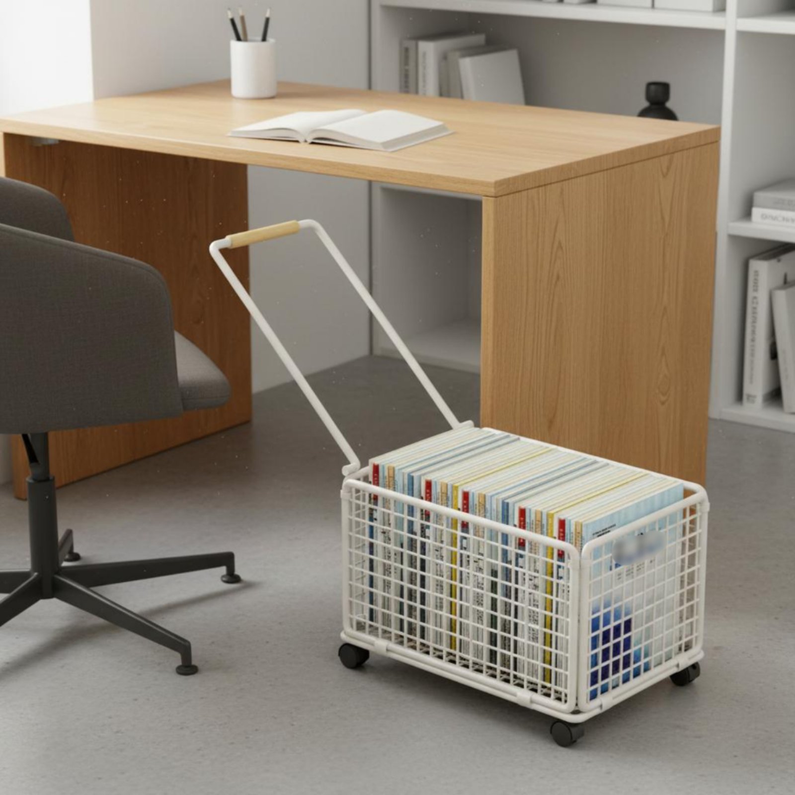 Deskside Storage Trolley With  - Book Cart Rolling avis et prix