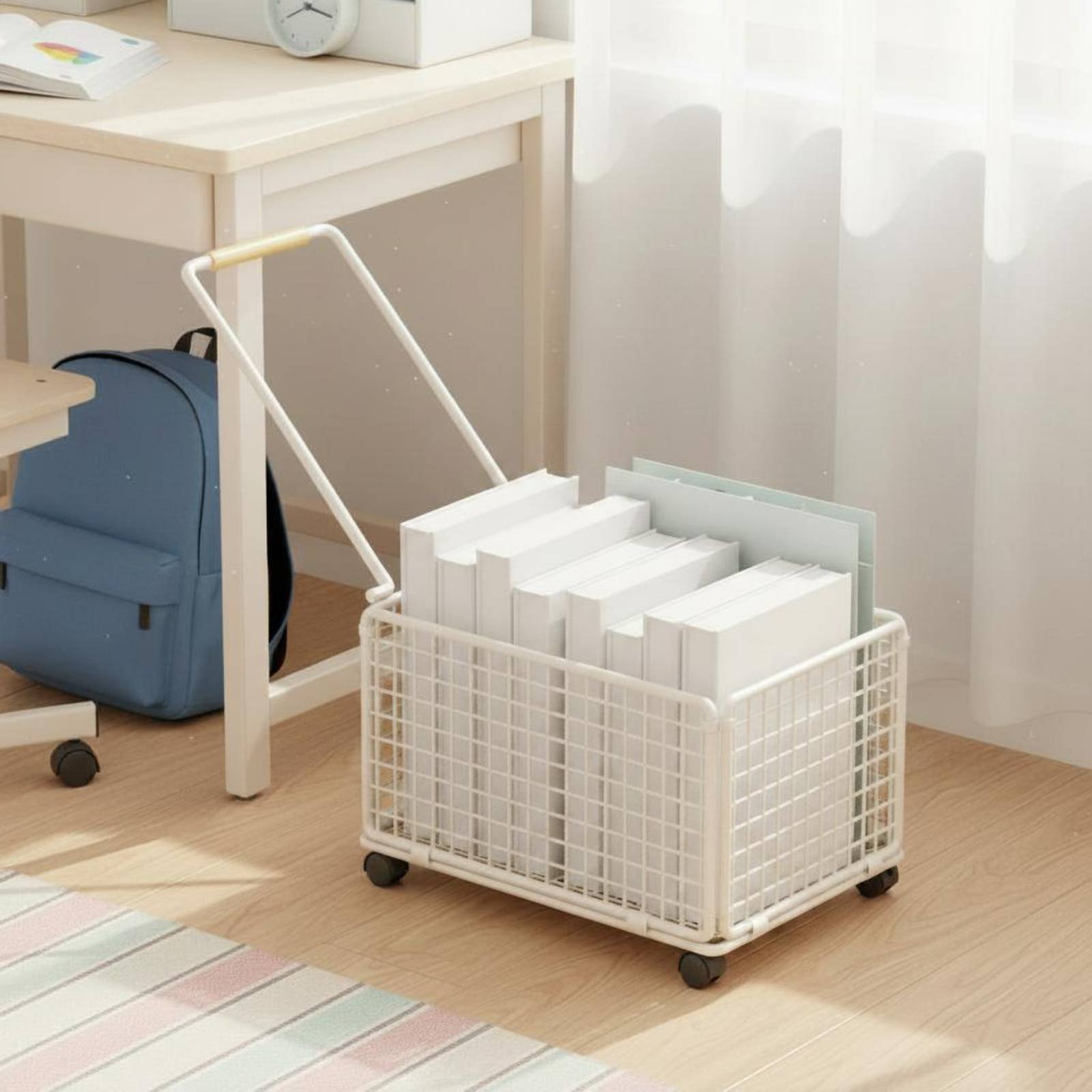 Deskside Storage Trolley With  - Book Cart Rolling avis et prix