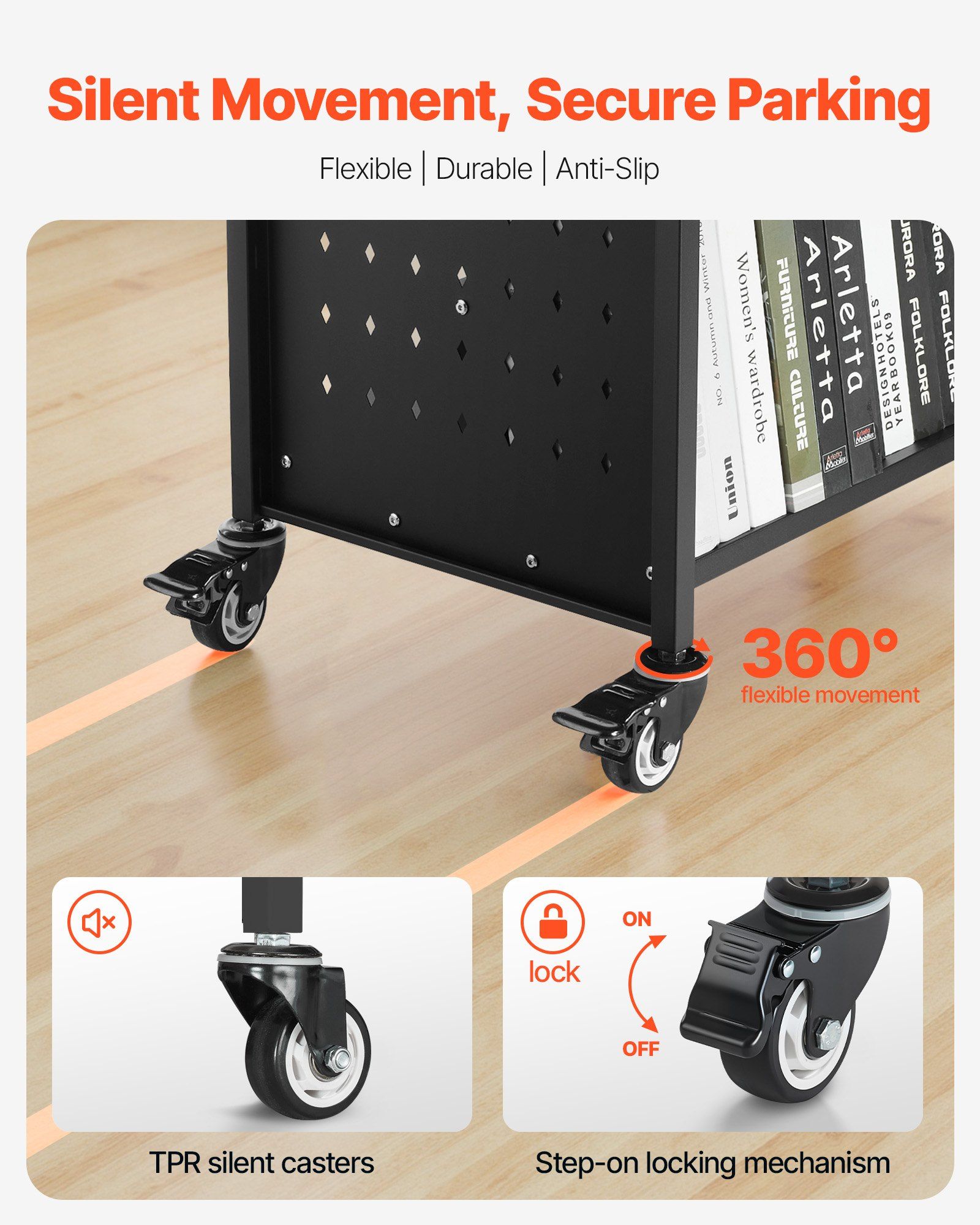 3x14.14in W-Shaped 330lb Capac - Book Cart Rolling avis et prix