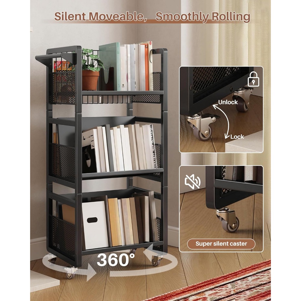 Heavy Duty Double-Sided Book C - Book Cart Rolling avis et prix