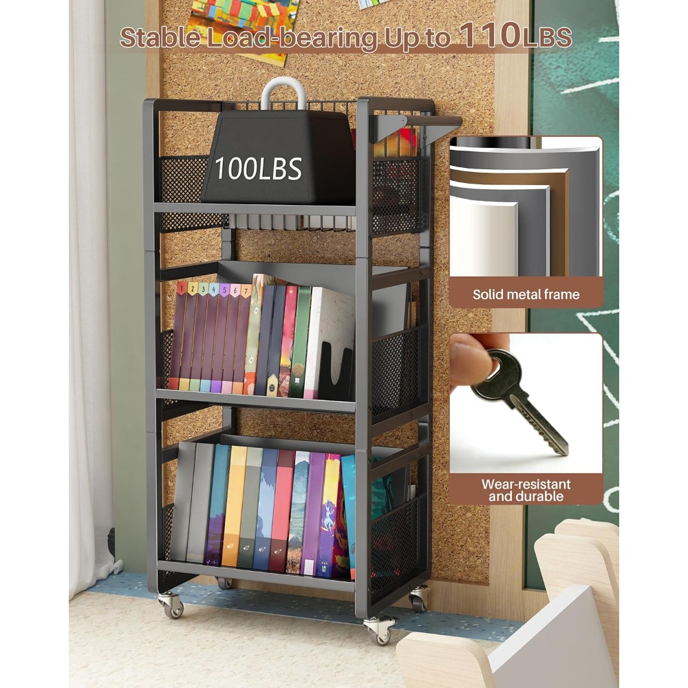 Heavy Duty Double-Sided Book C - Book Cart Rolling avis et prix