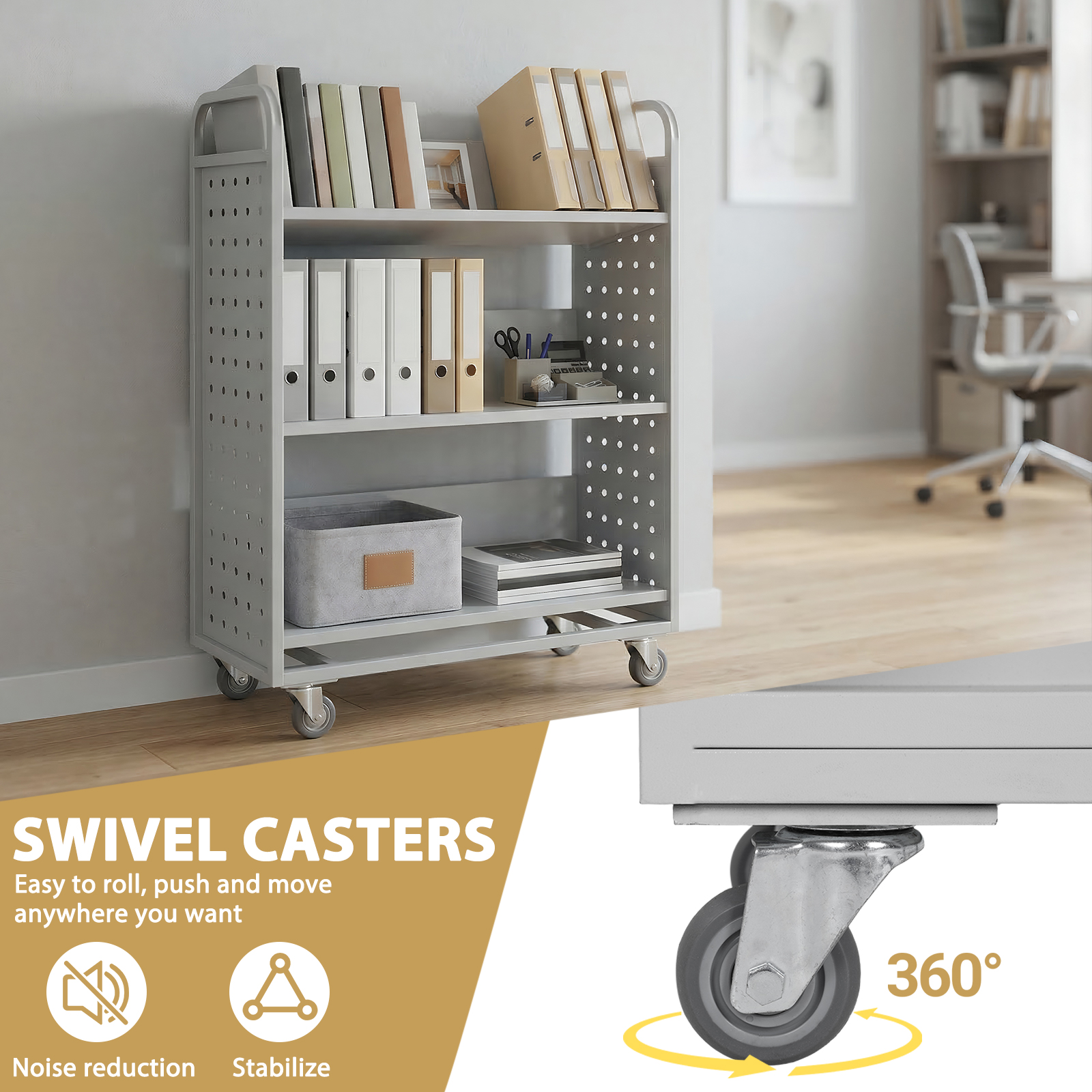 Rolling Book Cart Slanted Sing - Book Cart Rolling avis et prix