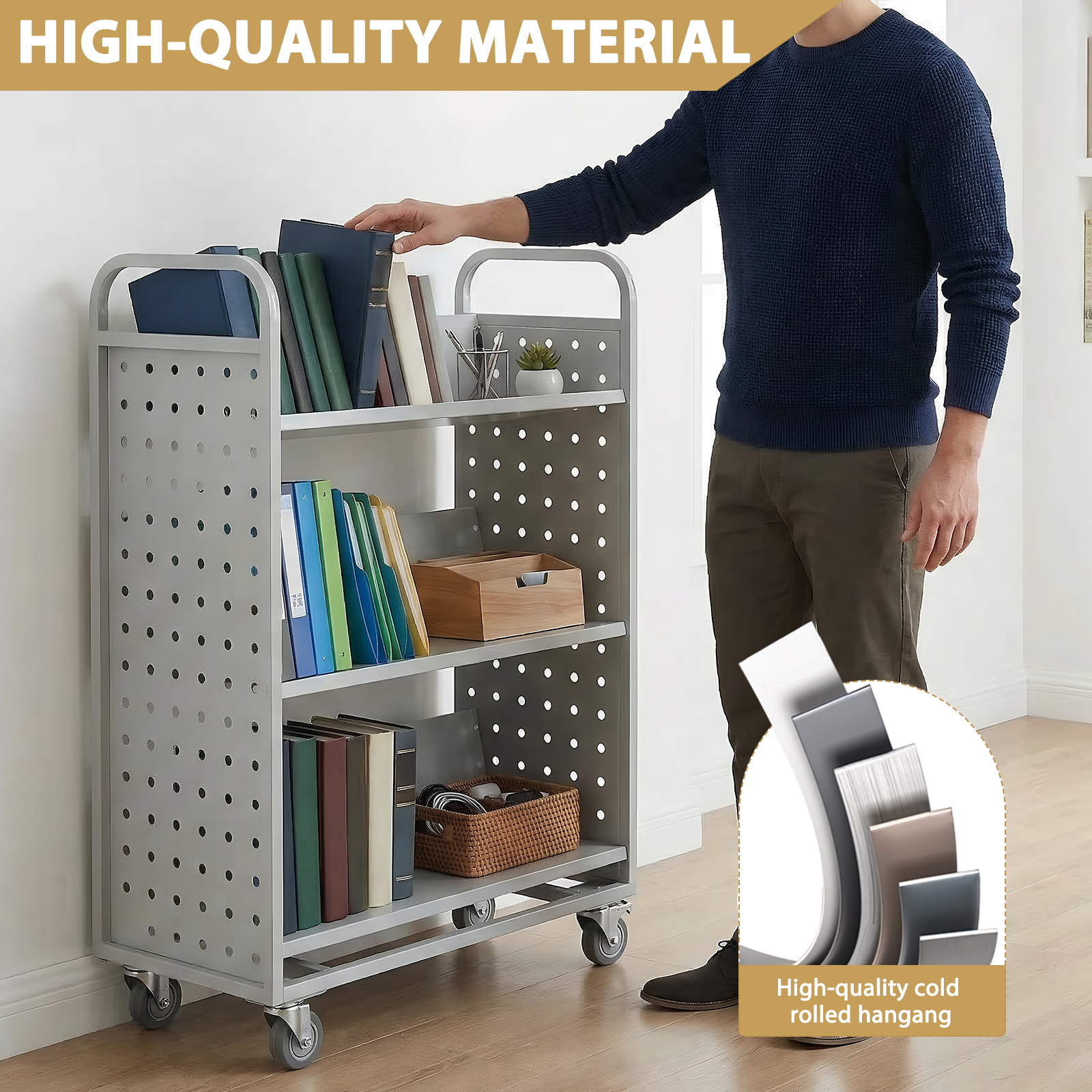 Rolling Book Cart Slanted Sing - Book Cart Rolling avis et prix