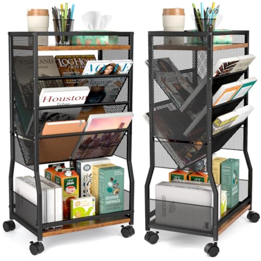 8 Tier Rolling Book Cart with  - Book Cart Rolling avis et prix