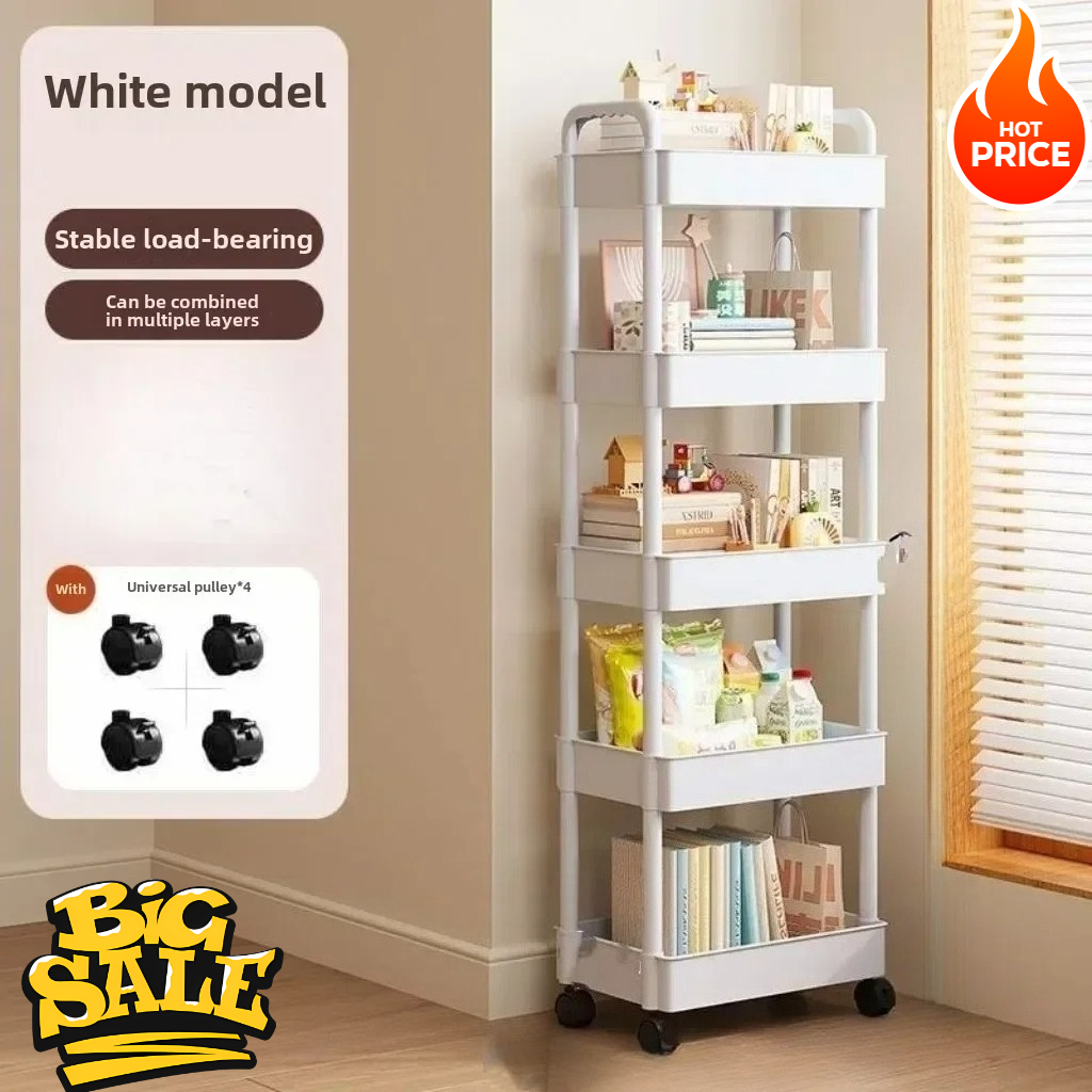 5-Tier Rolling Storage Cart wi - Book Cart Rolling avis et prix